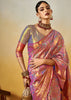Sparkling Purple Dual Tone Woven Kanjivaram Silk Saree
