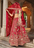 Scarlet Red Heavy Embroidered Designer Lehenga