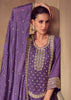 Magic Purple Embroidered Bandhej Sharara Suit Set
