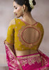 “Exclusive Offer” : Rich Pink Banarasi Designer Saree With Embroidered Blouse