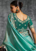 Sea Green Embroidered Tissue Silk Saree