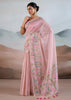 Baby Pink Woven Tissue Silk Saree