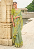 Saga Green Woven Banarasi Designer Silk Saree With Embroidered Blouse