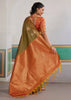 Herbal Green Woven Tussar Silk Saree
