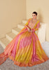 Yellow And Pink Party Wear Printed Anarkali With Dupatta