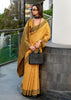 Mimosa Yellow Woven Linen Tissue Silk Saree