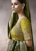 “Exclusive Offer” : Mehndi Green Banarasi Designer Saree With Embroidered Blouse