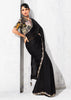 Black Embroidered Designer Silk Saree