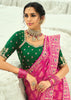Hot Pink Woven Georgette Bandhej Designer Saree
