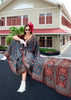 Strom Blue Satin Crepe Digital Printed Saga Saree With Contrast Blouse