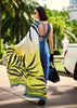 Fresh Blue And Yellow Satin Crepe Printed Silk Saree