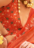 Sunrise Orange Printed Georgette Light Weight Saree