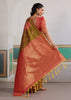 Olive Green Banarasi Silk Saree