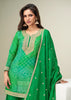 Spring Green Bandhej Print Embroidered Sharara Set