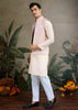 Off White Plain Kurta with Jacquard Jacket