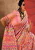Coral Pink Woven Kashmiri Jamewar Silk Saree