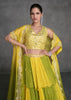 Yellow And Green Party Wear Lehenga With Jacket