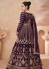 Passion Purple Heavy Embroidered Front Cut Anarkali Set