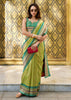 Light Green Tissue Banarasi Silk Saree with Contrast Border