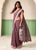Mauve Purple Woven Linen Silk Saree