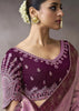 “Exclusive Offer” : Purple Banarasi Designer Saree With Embroidered Blouse