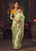 Pista Green Woven Embroidered Saree