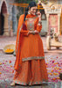 Russet Orange Embroidered Designer Suit Set