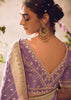 Lavender Purple Banarasi Designer Silk Saree With Embroidered Blouse