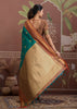 Teal Green Woven Banarasi Tussar Silk Saree