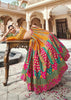 Yellow & Pink Banarasi Silk Embroidered Lehenga