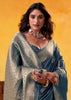 Fossil Grey Woven Tusser Silk Saree