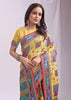 Empire Yellow Woven Linen Cotton Saree