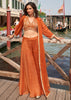 Rust Orange Designer Indo Western Set
