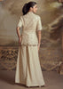 Vanilla White Embroidered Plazzo Suit Set