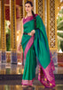 Forest Green Woven Banarasi Silk Saree