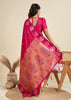 Delight Pink Woven Bronze Zari Paithani Silk Saree