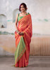 Sunset Orange Woven Tissue Silk Saree