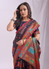 Midnight Blue Woven Linen Cotton Saree
