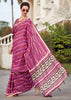 Vivid Purple Printed Cotton Silk Saree