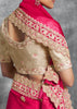 Hot Pink Embroidered Satin Silk Saree
