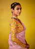 Sweet Pink Woven Embroidered Chiffon Saree