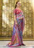 Corsican Purple Tissue Banarasi Silk Saree with Contrast Border