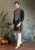 Hunter Green Embroidered Stitched Kurta Set