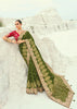 Bottle Green Woven Banarasi Embroidered Soft Silk Saree