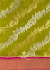 Prakriti: Kanjivaram Saree Featuring Zari Leheriya Pattern in Shades of Green and Pink (7659220664513) (7704951423169)