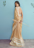 Wheat Beige Woven Linen Silk Saree