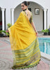 Yellow Woven Silk Saree With Patola Pallu