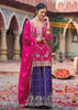 Pink And Purple Embroidered Designer Suit Set