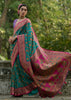 Teal Green Woven Kashmiri Jamewar Silk Saree