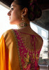 "Exclusive Offer" : Zinnia Orange Woven Embroidered Banarasi Silk Saree